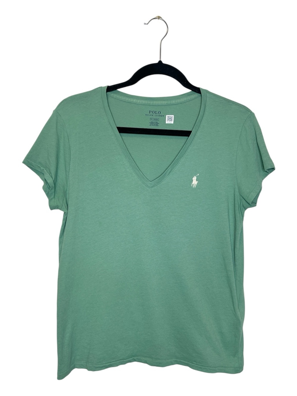 POLO Ralph Lauren Classic 100% Cotton V Neck Green Tee size Medium